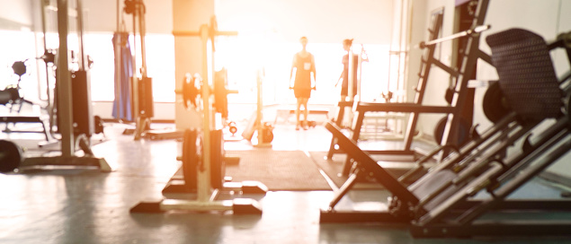 Blurred background of gym.
